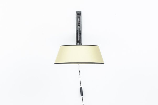 Wall Lamp in Oak and Paper Lampshade, 1950-US-1818306