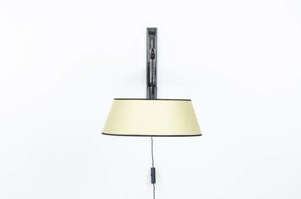 Wall Lamp in Oak and Paper Lampshade, 1950-US-1818306