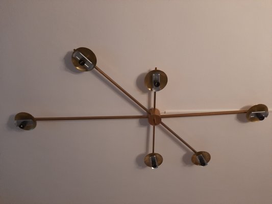 Wall Lamp Model Six Runes Polished Brass in the style of Angel Lelii for Arredoluce-OHK-1739108