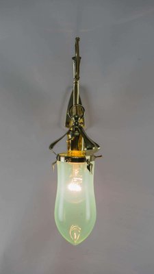 Wall Lamp with Original Opaline Glass Shade from Jugendstil, Vienna, 1908-SPD-1130945