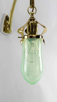 Wall Lamp with Original Opaline Glass Shade from Jugendstil, Vienna, 1908-SPD-1130945