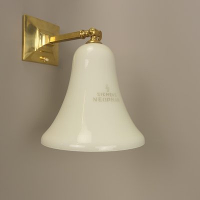 Wall Lamp with Siemens Neophan Lampshade, Germany, 1920s-KDB-1772715