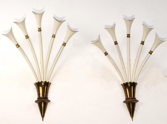 Wall Lamps, Italy, 1950s, Set of 2-AOL-1780258