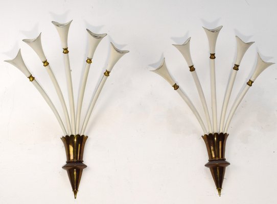 Wall Lamps, Italy, 1950s, Set of 2-AOL-1780258