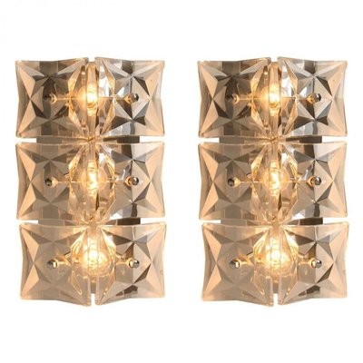 Wall Light Fixtures in Nickel Crystal Glass from Kinkeldey, 1970, Set of 2-VDW-2016923