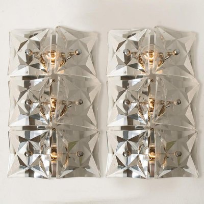 Wall Light Fixtures in Nickel Crystal Glass from Kinkeldey, 1970, Set of 2-VDW-2016923