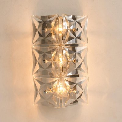 Wall Light Fixtures in Nickel Crystal Glass from Kinkeldey, 1970, Set of 2-VDW-2016923