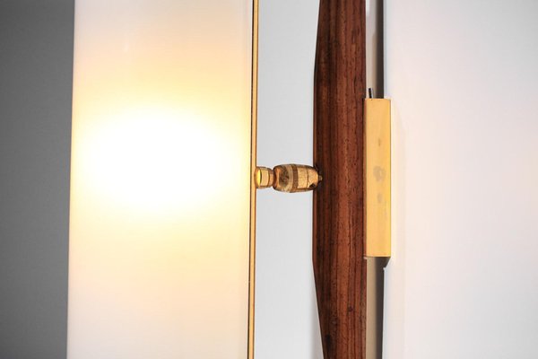 Wall Light in Acrylic Glass, Teak and Brass Tube from Arlus, 1960s-YU-1800674