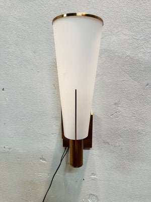 Wall Light in Brass and Opaline, 1950s-NUO-2043381