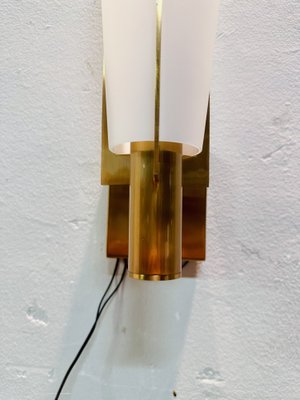 Wall Light in Brass and Opaline, 1950s-NUO-2043381