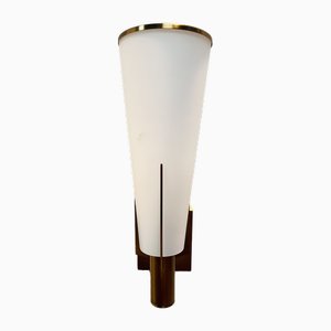 Wall Light in Brass and Opaline, 1950s-NUO-2043381