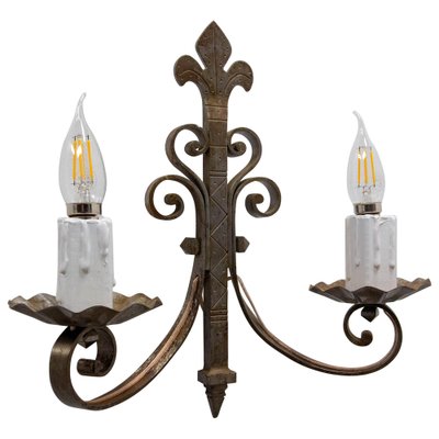 Wall Light in Iron and Wood, 1960-RIU-1801525