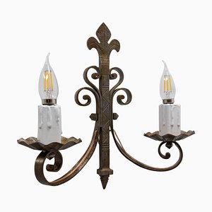 Wall Light in Iron and Wood, 1960-RIU-1801525