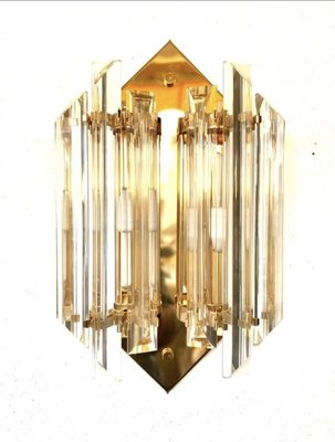 Wall Lighting with Crystal & Gilt Gold Structure from Venini, Italy, 1980s-SIH-2036739