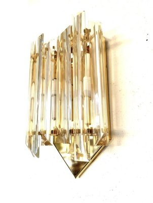 Wall Lighting with Crystal & Gilt Gold Structure from Venini, Italy, 1980s-SIH-2036739