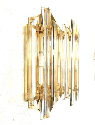 Wall Lighting with Crystal & Gilt Gold Structure from Venini, Italy, 1980s-SIH-2036739