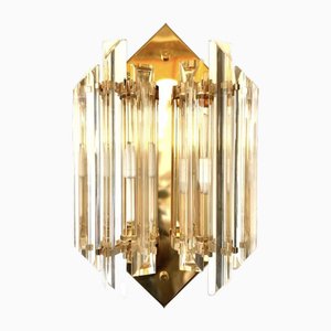 Wall Lighting with Crystal & Gilt Gold Structure from Venini, Italy, 1980s-SIH-2036739