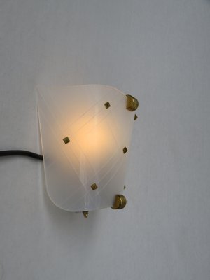 Wall Lights in Acrylic Glass & Brass, France, 1950s, Set of 2-EY-1757161