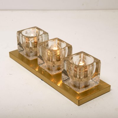 Wall Lights in Brass and Glass from Peill & Putzler, 1970s, Set of 5-VDW-876351