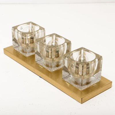 Wall Lights in Brass and Glass from Peill & Putzler, 1970s, Set of 5-VDW-876351