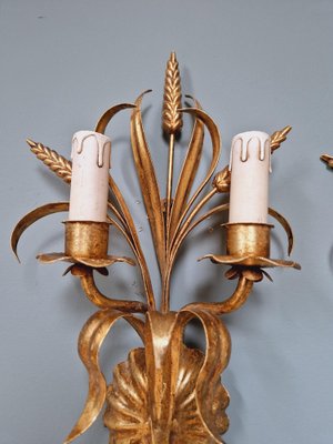 Wall Lights in Gilt Metal, Florence, Italy, 1970s, Set of 2-FAX-1803935