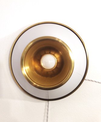 Wall Lights in Glass and Brass in the style of Luigi Caccia Dominioni, 1960s, Set of 3-QZG-1787420