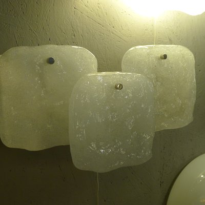 Wall Lights in Icicle Glass by J. T. Kalmar for Kalmar Franken KG, 1960s, Set of 2-VRE-681475