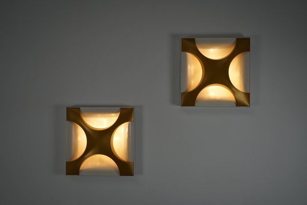 Wall Lights in Metal by Rolf Krüger for Staff, 1968, Set of 2-IIE-1299801