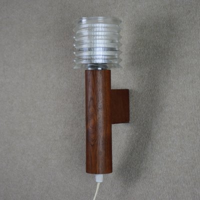 Wall Lights in Teak and Glass, Sweden, 1950s, Set of 2-RNM-1802207