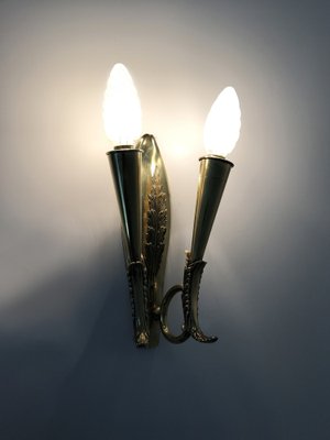 Wall Lights in the style of Gio Ponti, Italy, 1950s, Set of 2-MZP-1803138