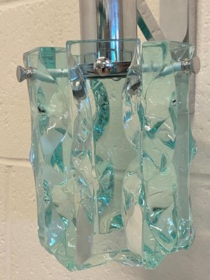 Wall Lights with Chromed Steel Frame from Cristal Art, 1970s, Set of 2-NPC-1331974