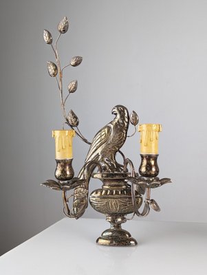 Wall Lights with Parrots and Leaves from Maison Baguès, 1950s, Set of 2-JJT-1820184