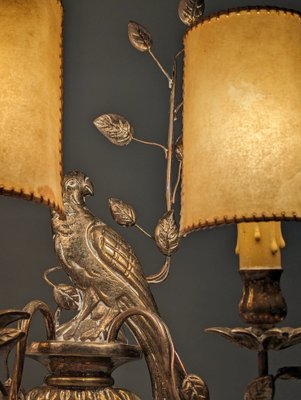 Wall Lights with Parrots and Leaves from Maison Baguès, 1950s, Set of 2-JJT-1820184