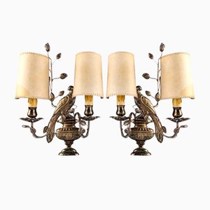 Wall Lights with Parrots and Leaves from Maison Baguès, 1950s, Set of 2-JJT-1820184