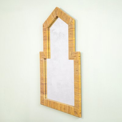 Wall Mirror in Bamboo and Rattan from Vivai del Sud, 1970s-FWM-1816079