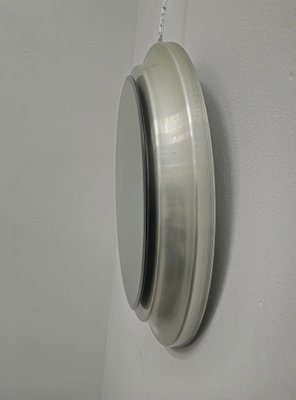 Wall Mirror in Brushed Aluminum and Smoke Glass, 1970s-ZST-1793644