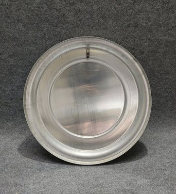 Wall Mirror in Brushed Aluminum and Smoke Glass, 1970s-ZST-1793644