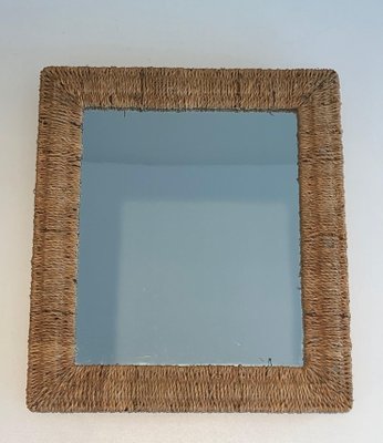 Wall Mirror in Cord, 1970s-BA-1589326