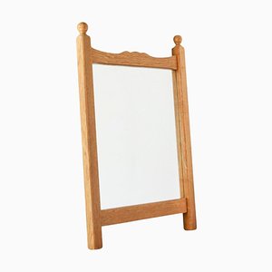 Wall Mirror in Oak in the style of Guillerme Et Chambron by Meubelfabriek Oisterwijk, 1970s-FEW-2024209