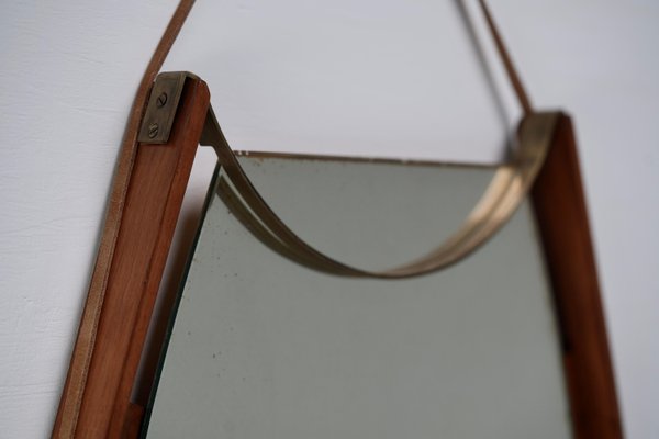 Wall Mirror in Walnut, Brass and Glass by Ico & Luisa Parisi, Italy, 1950s-ITV-2026671