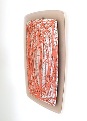 Wall Mirror with Acrylic Glass Frame and Orange Enamel Details by Enzio Wenk, 2012-JPQ-2032421