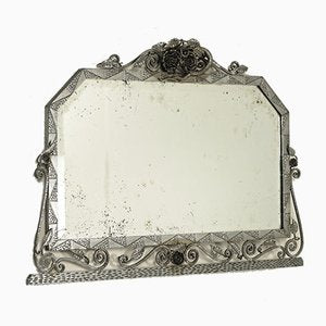 Wall Mirror with Wrought Iron Frame, USA, 1930s-LOB-746533