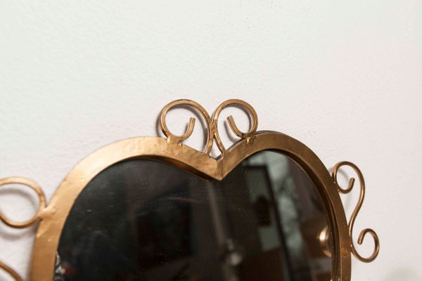 Wall-Mounted Coat Rack with Heart-Shaped Mirror-VQY-1250570