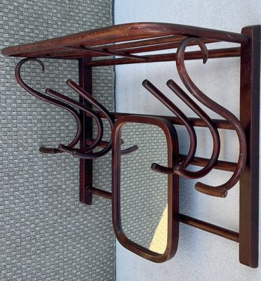 Wall Mounted Coat Rack with Mirror from Fischel, 1900s-WZZ-1794196