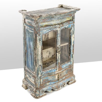 Wall-Mounted Display Case in Patinated Wood-NQ-1780886