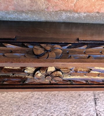 Wall-Mounted Walnut Carved Shelf, 1940s-NOU-825994