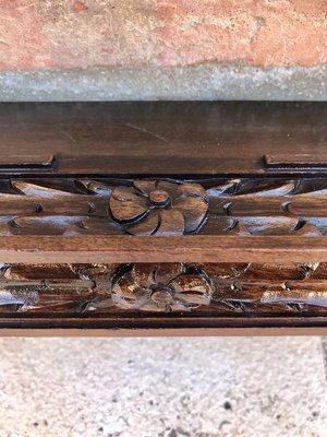 Wall-Mounted Walnut Carved Shelf, 1940s-NOU-825994