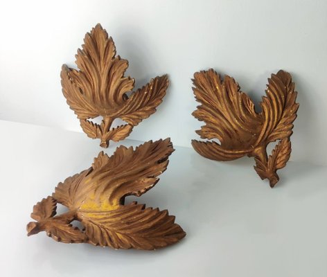 Wall or Altarpiece Vine Leaves, Set of 3-JJT-1100706