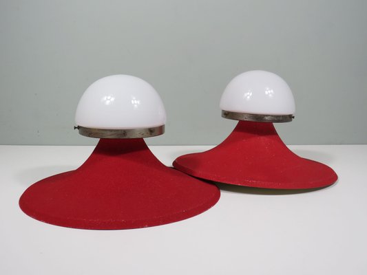 Wall or Ceiling Lamps with Flowing Lines and Subtle Texture, 1950s, Set of 2-UKG-2016254