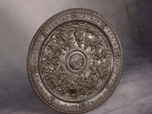 Wall Plate in Cast Steel with Bronze Patina, 19th Century-NEN-2034906